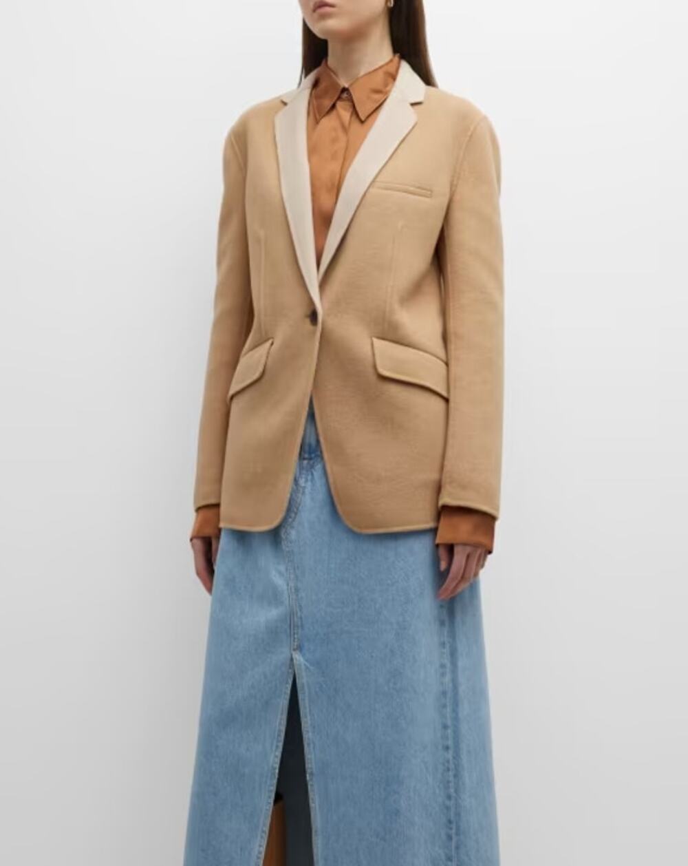 RAG & BONE Margot Wool Blend Felt Blazer Sand Tan Sz 12 $695 {279}